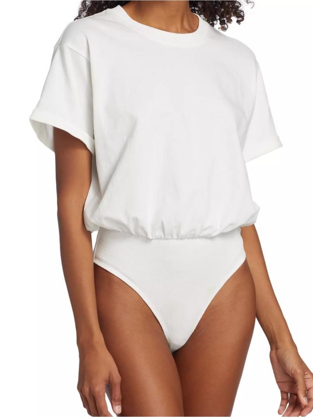Nonchalant Label women’s Bette short-sleeve white cotton bodysuit